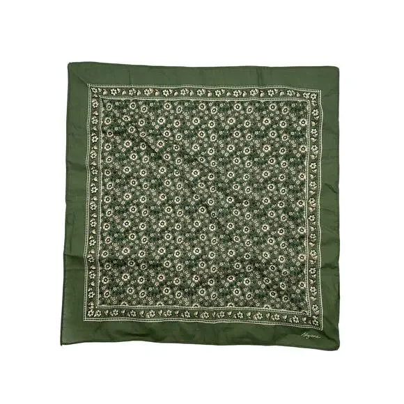 Sézane 'Floral' Green Cotton Scarf Size OS - Picture 4 of 6